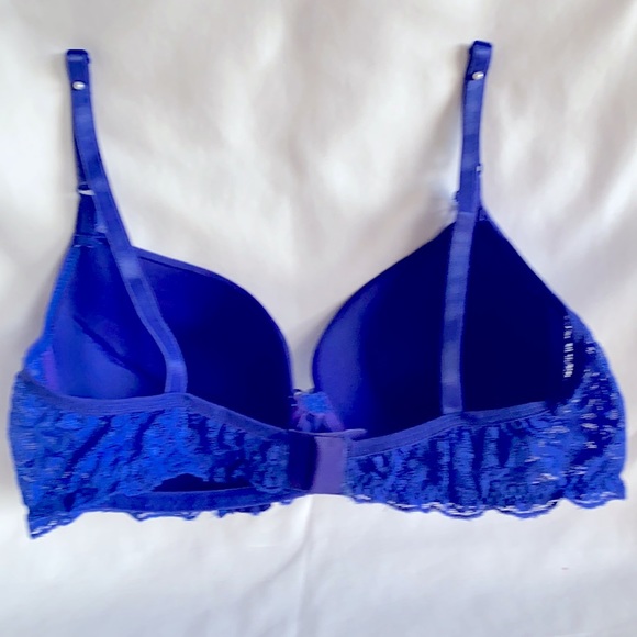 NWT Brazilian Style Beautiful Sexy Underwired Padded Royal Blue Lace Bra Large - Picture 3 of 8